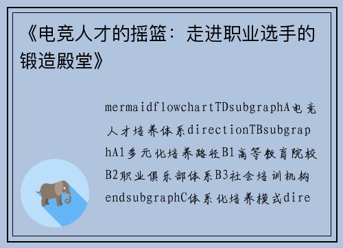 《电竞人才的摇篮：走进职业选手的锻造殿堂》